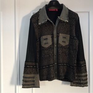 Stylish Black and Gray Button Down Shirt